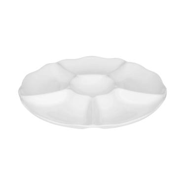 Petisqueira de Porcelana Oxford Branca 28cm