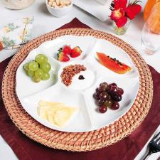 Petisqueira de Porcelana Oxford Branca 28cm