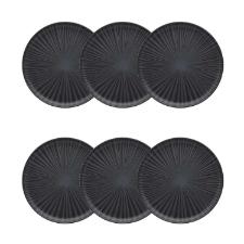 Jogo de 6 Pratos de Sobremesa Oxford Flat �nix Preto 20cm