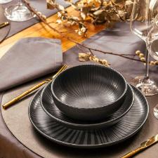 Jogo de 6 Pratos de Sobremesa Oxford Flat �nix Preto 20cm