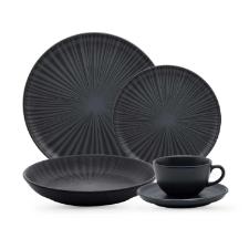Jogo de Jantar e Ch� Oxford Flat �nix Preto 30 Pe�as