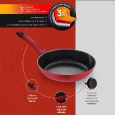 Frigideira Antiaderente Oxford Everyday Vermelha 28cm para Indu��o