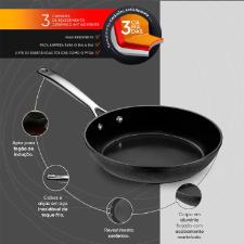 Frigideira Antiaderente Oxford Gourmet Martelado Preta 28cm para Indu��o e Forno