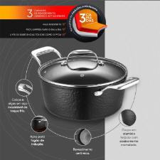 Ca�arola Antiaderente Oxford Gourmet Martelado Preta 24cm para Indu��o e Forno