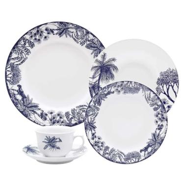 Jogo de Jantar Ch� 30 Pe�as Porcelana Oxford Flamingo Toile De Jouy: Brasil