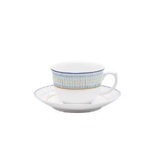 Jogo de Jantar e Ch� Oxford Flamingo Lazuli 30 Pe�as Porcelana Cor Intensa Sofisticada