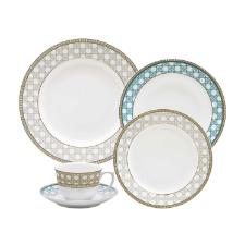 Jogo de Jantar e Ch� Oxford Flamingo Palhinha Brasileira 30 Pe�as Porcelana