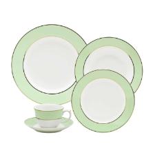Jogo de Jantar e Ch� Oxford Flamingo Classic Verde 30 Pe�as Porcelana