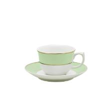 Jogo de Jantar e Ch� Oxford Flamingo Classic Verde 30 Pe�as Porcelana