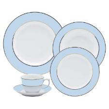 Jogo de Jantar Ch� 30 Pe�as Porcelana Oxford Flamingo Classic Azul: Ouro