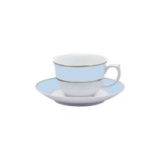Jogo de Jantar Ch� 30 Pe�as Porcelana Oxford Flamingo Classic Azul: Ouro