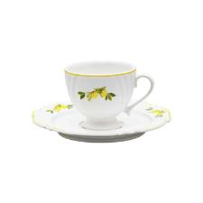 Jogo de 6 X�caras de Ch� Oxford Soleil Limoni 200ml com Pires Porcelana
