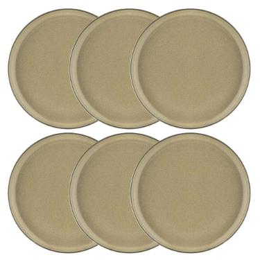 Jogo de 6 Pratos Rasos Oxford Flat Ocre 26cm