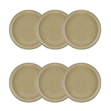 Jogo de 6 Pratos de Sobremesa Oxford Flat Ocre 20cm