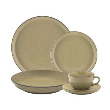 Jogo de Jantar e Ch� Oxford Flat Ocre 30 Pe�as