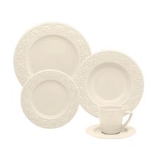 Jogo de Jantar Ch� 30 P�s Cer�mica Oxford Mendi Marfim Relevo