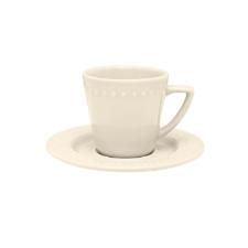 Jogo de Jantar Ch� 30 P�s Cer�mica Oxford Mendi Marfim Relevo