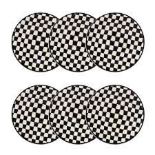 Jogo 6 Pratos Fundos Cer�mica Oxford Unni Damas 20,5 Cm: Quadriculado