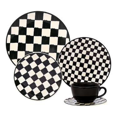 Jogo de Jantar Ch� 30 Pe�as Cer�mica Oxford Unni Damas: Atitude