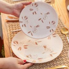 Jogo 6 Pratos Rasos Cer�mica Oxford Unni Orqu�dea 26 Cm: Floral
