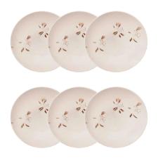 Jogo 6 Pratos Fundos Cer�mica Oxford Unni Orqu�dea 20,5 Cm: Floral