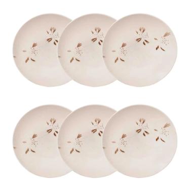 Jogo 6 Pratos Fundos Cer�mica Oxford Unni Orqu�dea 20,5 Cm: Floral