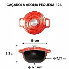 Ca�arola de Ferro Fundido Esmaltado Oxford Aroma Vermelha 18cm Para Fog�o Indu��o