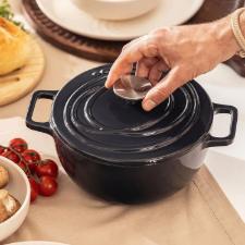 Ca�arola de Ferro Fundido Esmaltado Oxford Aroma Cinza 22cm Para Fog�o Indu��o