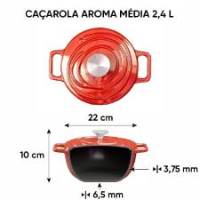 Ca�arola de Ferro Fundido Esmaltado Oxford Aroma Vermelha 22cm Para Fog�o Indu��o