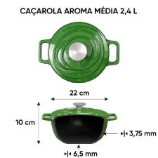 Ca�arola de Ferro Fundido Esmaltado Oxford Aroma Verde 22cm Para Fog�o Indu��o