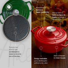 Ca�arola de Ferro Fundido Esmaltado Oxford Aroma Vermelha 24cm Para Fog�o Indu��o