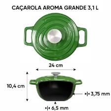 Ca�arola de Ferro Fundido Esmaltado Oxford Aroma Verde 24cm Para Fog�o Indu��o