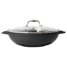 Panela Wok de Ferro Fundido Esmaltado Oxford Aroma Cinza 35cm para Indu��o