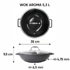 Panela Wok de Ferro Fundido Esmaltado Oxford Aroma Cinza 35cm para Indu��o