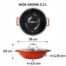 Panela Wok de Ferro Fundido Esmaltado Oxford Aroma Vermelha 35cm para Indu��o