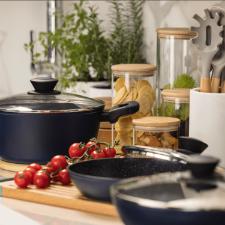 Jogo de Panelas Antiaderente Oxford Everyday Azul 5 Pe�as com Alum�nio Indu��o