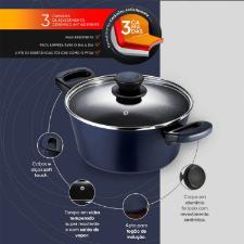 Jogo de Panelas Antiaderente Oxford Everyday Azul 5 Pe�as com Alum�nio Indu��o