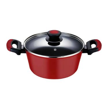 Ca�arola Antiaderente Oxford Everyday Vermelha 22cm Alum�nio com Tampa