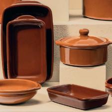 Travessa retangular para Servir Feijoada Oxford Cer�mica Artesanal 24,5cm Terracota