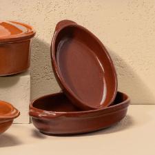 Travessa Oval para Servir Feijoada Oxford Cer�mica Artesanal 20,5cm Terracota