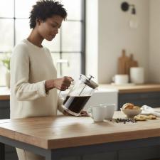 Cafeteira Francesa Vidro Parede Dupla 1L Oxford: Sabor Intenso