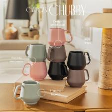Caneca Oxford Chubby Chia 330ml de Cer�mica Empilh�vel