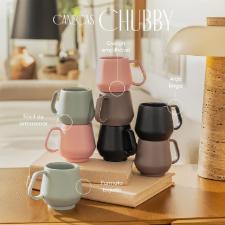 Caneca Oxford Chubby Menta 330ml de Cer�mica Empilh�vel