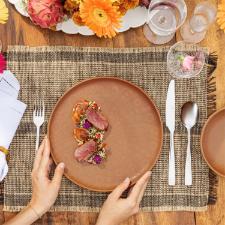 Jogo de Jantar Ch� 30 P�s Cer�mica Oxford Flat Estrela-do-Mar: Terracota