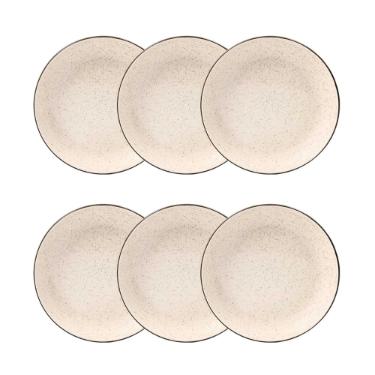 Jogo 6 Pratos Fundos Cer�mica Oxford Flat Duna 20,5 Cm: Minimalista