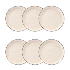 Jogo 6 Pratos Sobremesa Cer�mica Oxford Flat Duna 20 Cm: Minimalista