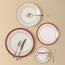 Jogo de Jantar e Ch� Oxford Flamingo Lafayette 30 Pe�as Porcelana para 6 Pessoas