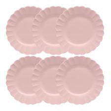 Jogo 6 Pratos Rasos Porcelana Oxford Flora D�lia 27,5 Cm: Rosa Suave