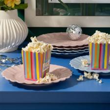 Jogo 6 Pratos Rasos Porcelana Oxford Flora D�lia 27,5 Cm: Rosa Suave