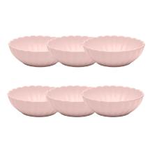 Jogo 6 Pratos Fundos Porcelana Oxford Flora D�lia 20 Cm: Rosa Suave 1L